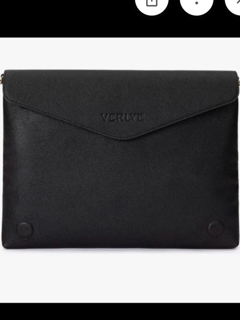 Verlye Black Laptop Envelope Clutch